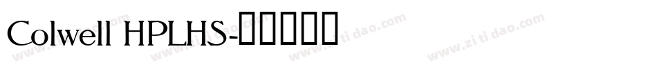 Colwell HPLHS字体转换